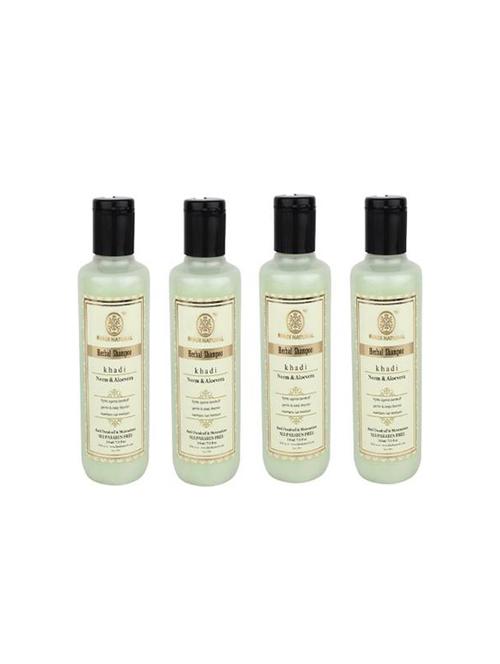 khadi natural organic neem & aloevera shampoo sls & paraben free (840) - 16665152 - Very Small Image - 1