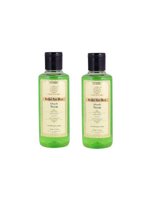 khadi natural neem face wash pack of 2 face wash (420 g) - 16665208 - Very Small Image - 1