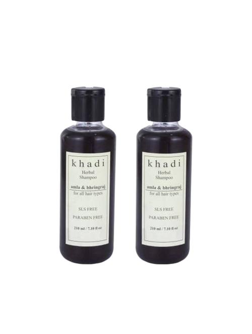 khadi amla & bhringraj shampoo, sls, sulfate & paraben free (210 ml) pack of 2 (210 ml) - 16665244 - Very Small Image - 1