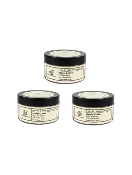 khadi natural herbal sandal & olive face nourishing cream sls & paraben free (150) - 16665383 - Very Small Image - 1