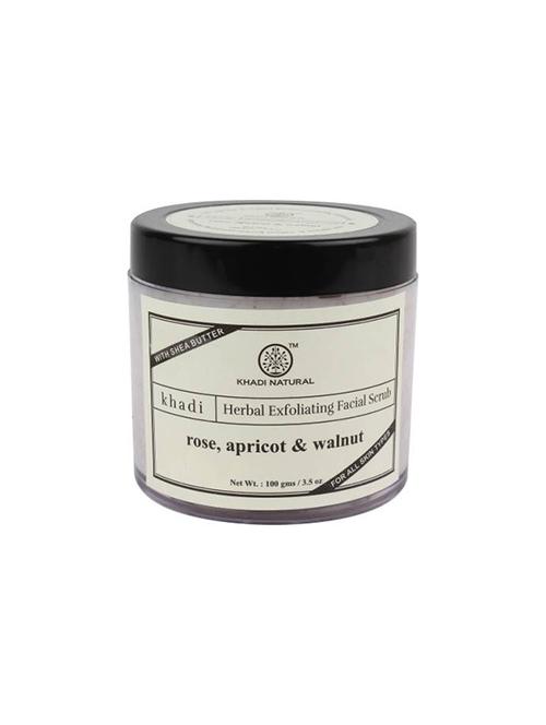khadi natural rose , apricot & walnut facial srcub scrub (100 g) - 16665398 - Very Small Image - 1