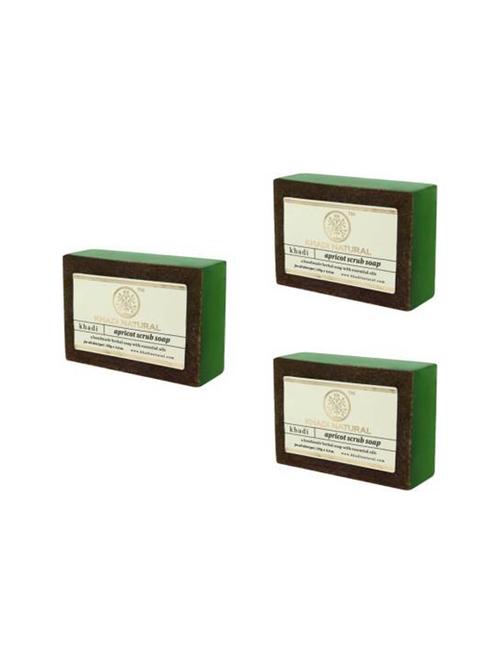 khadi natural apricot scrub soap (3 x 125 g) - 16665446 - Very Small Image - 1