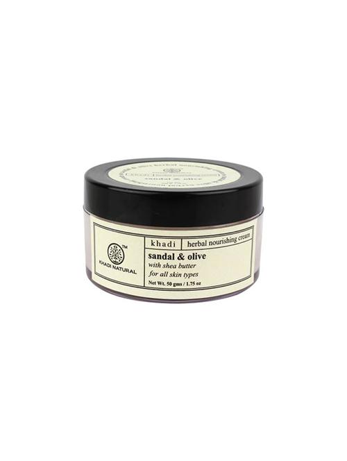khadi natural organic sandal & olive face nourishing cream sls & paraben free (50 g) - 16665486 - Very Small Image - 1