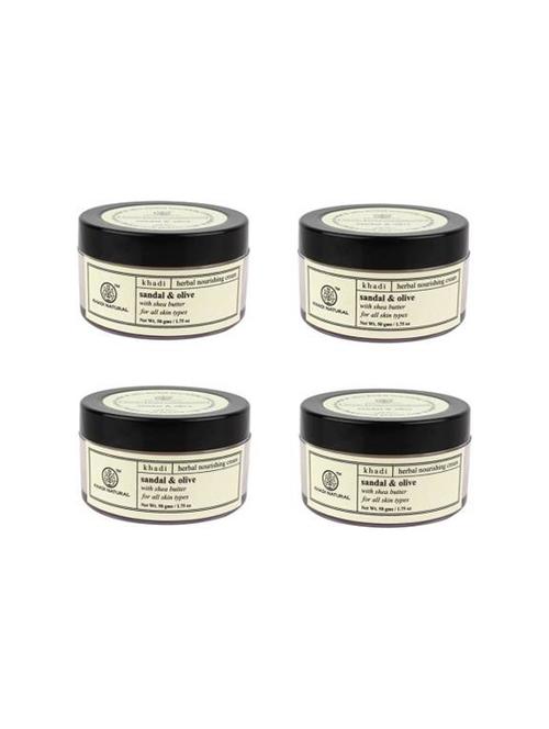 khadi natural herbal sandal & olive face nourishing cream sls & paraben free (200) - 16665600 - Very Small Image - 1
