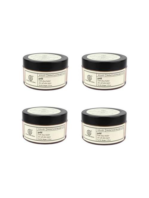 khadi natural gold herbal face massage cream (200 g) - 16665601 - Very Small Image - 1
