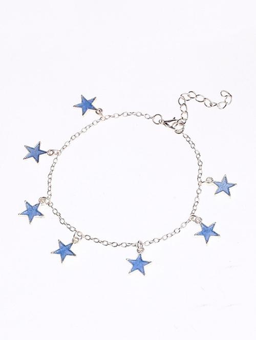 silver blue tone plated anklet - 16667216 - Very Small Image - 1