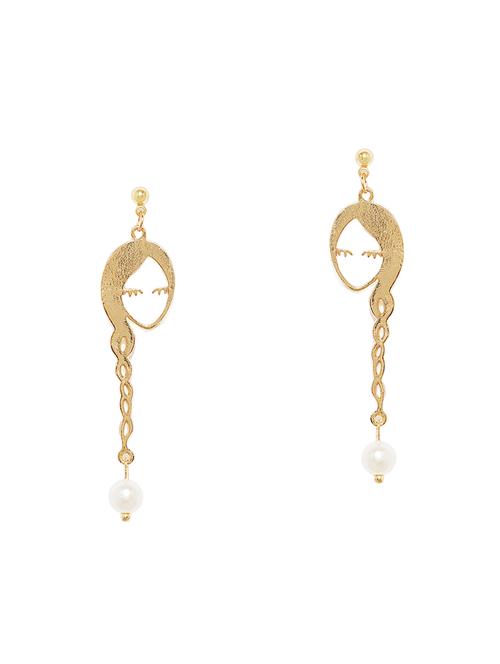 gold tone gold plated drop earring - 16667223 - Very Small Image - 1