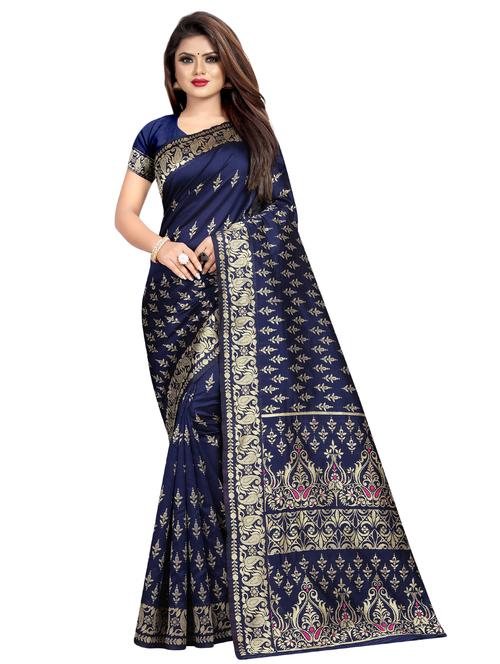 zari work banarasi saree with blouse - 16667391 - Very Small Image - 1