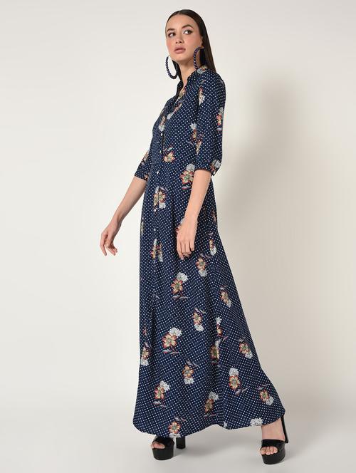 button up floral maxi dress - 16667841 - Very Small Image - 1
