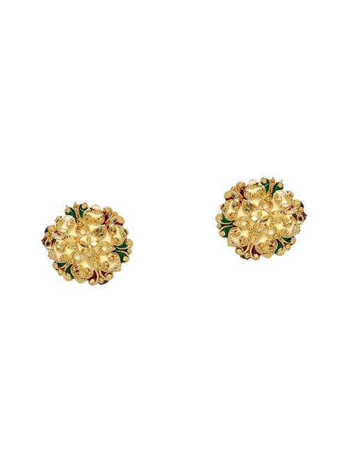 gold metal studs earring - 16668018 - Very Small Image - 1