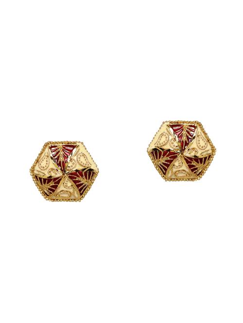 gold metal studs earring - 16668027 - Very Small Image - 1