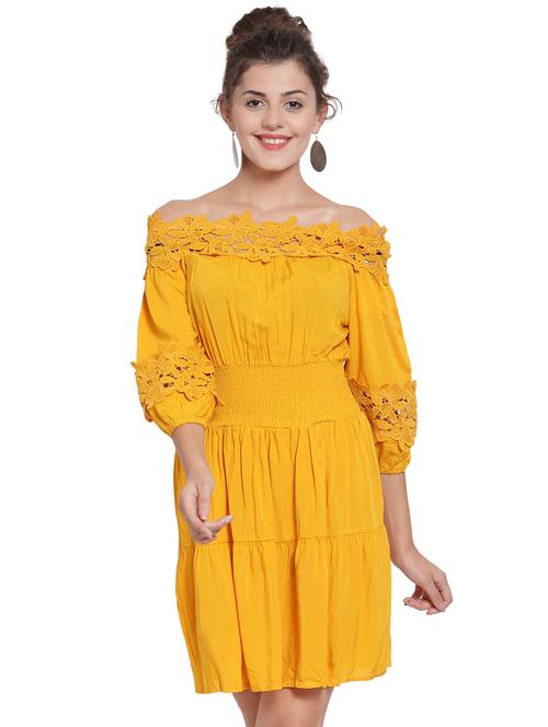off shoulder lace detail a-line dress - 16668352 - Very Small Image - 1