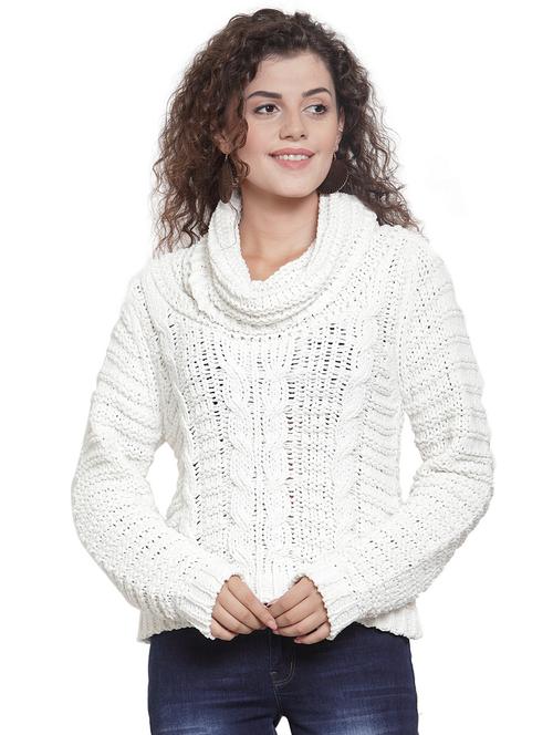 cowl neck long sleeved knitted pullover - 16668364 - Very Small Image - 1
