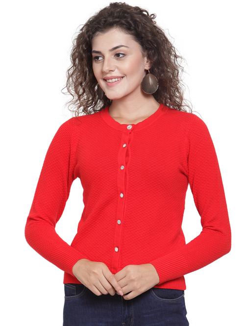 round neck long sleeved cardigan - 16668396 - Very Small Image - 1