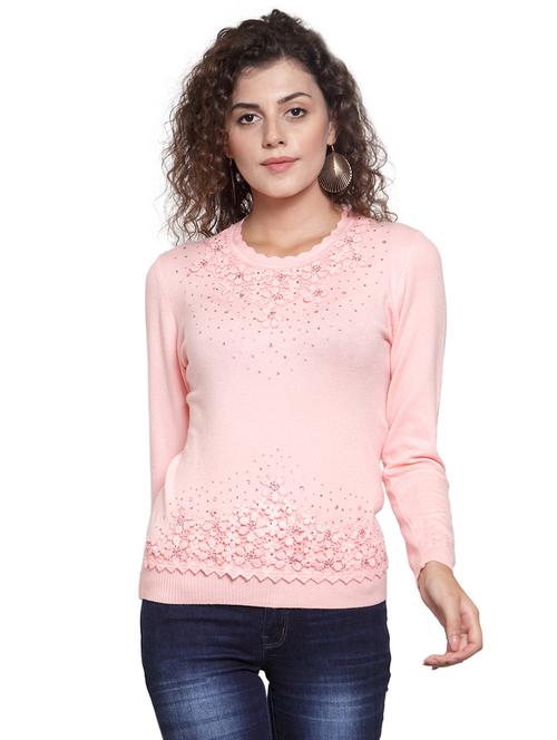 long sleeved floral laced pullover - 16668406 - Very Small Image - 1