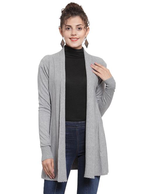 long sleeved solid shrug - 16668418 - Very Small Image - 1