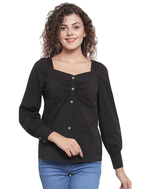 gathered detail long sleeved shirt - 16668432 - Very Small Image - 1