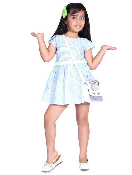 blue colored cotton frock - 16668510 - Very Small Image - 1
