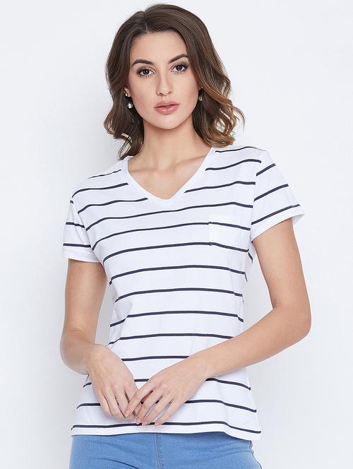 v-neck striped tee - 16669207 - Very Small Image - 1