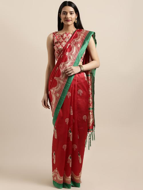 conversational printed saree with blouse - 16670841 - Very Small Image - 1