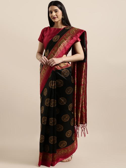 conversational printed saree with blouse - 16670845 - Very Small Image - 1