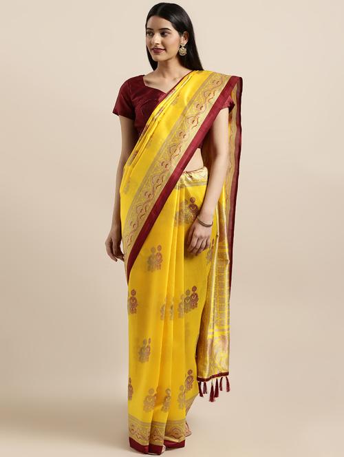 quirky printed saree with blouse - 16670861 - Very Small Image - 1