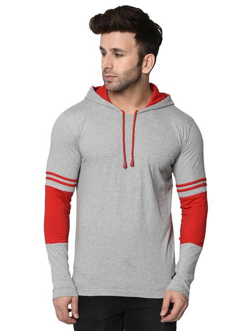 grey solid taped t-shirt - 16671498 - Very Small Image - 1