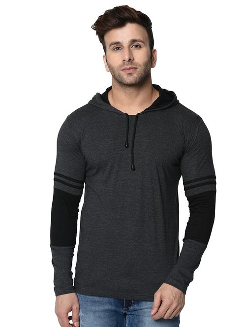 grey solid taped t-shirt - 16671499 - Very Small Image - 1
