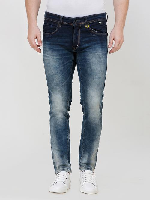 dark blue heavy washed denim jeans - 16672940 - Very Small Image - 1