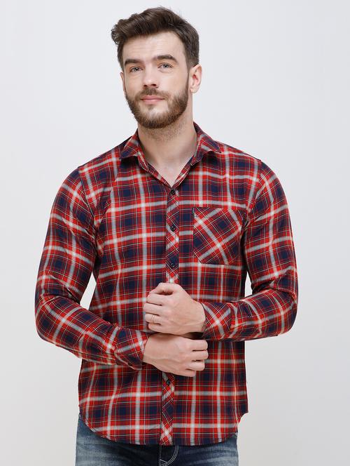 red checkered casual shirt - 16673019 - Very Small Image - 1
