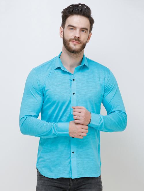 light blue solid casual shirt - 16673037 - Very Small Image - 1