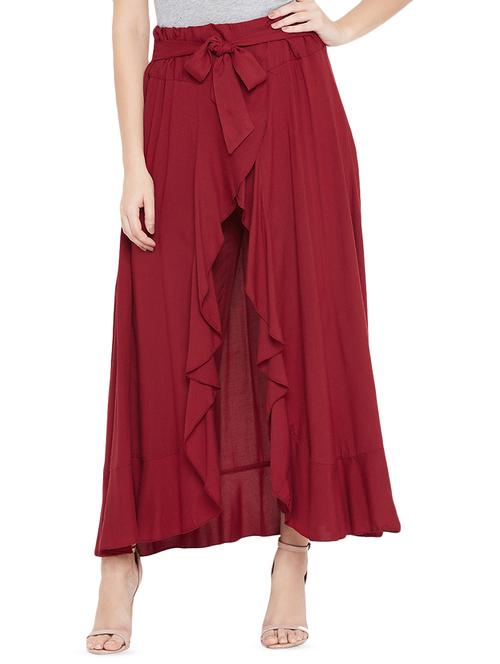 tie front ruffled palazzo - 16673564 - Very Small Image - 1