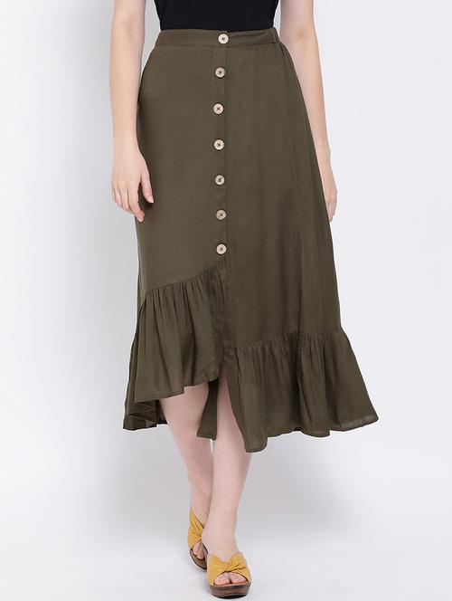 high rise gathered asymmetric skirt - 16673746 - Very Small Image - 1