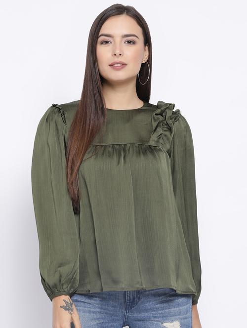 ruffle detail bishop sleeved top - 16673789 - Very Small Image - 1