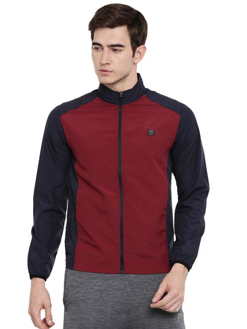 red color block casual jacket - 16674511 - Very Small Image - 1