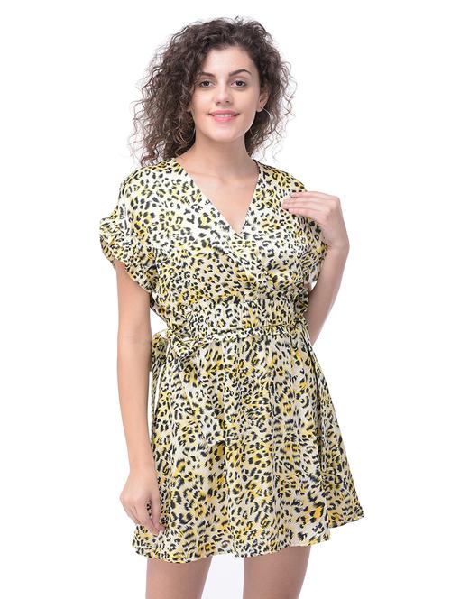 tie knot animal print a-line dress - 16674725 - Very Small Image - 1