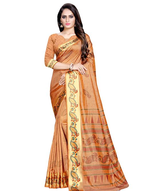conversational printed saree with blouse - 16675321 - Very Small Image - 1