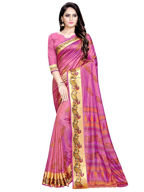 conversational printed saree with blouse - 16675323 - Very Small Image - 1