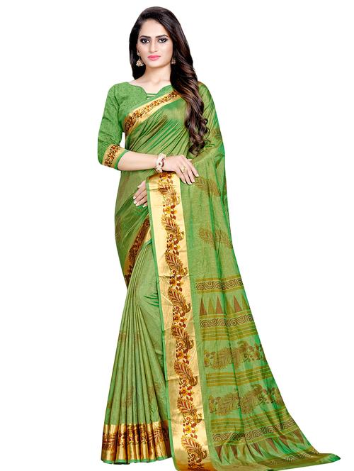 conversational printed saree with blouse - 16675324 - Very Small Image - 1