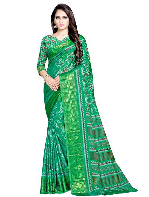 ikat printed saree with blouse - 16675328 - Very Small Image - 1