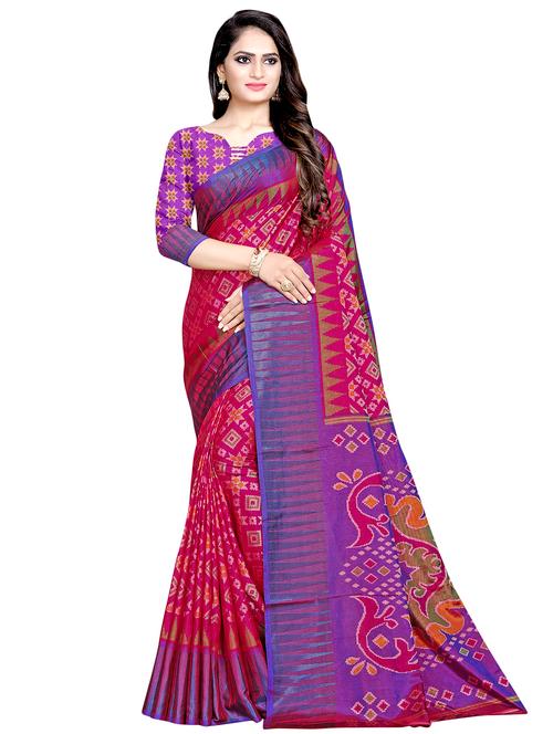 geometric printed saree with blouse - 16675331 - Very Small Image - 1