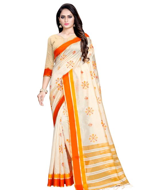 ethnic motifs woven saree with blouse - 16675353 - Very Small Image - 1