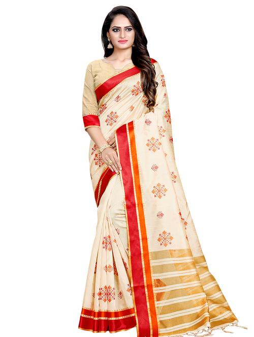 ethnic motifs woven saree with blouse - 16675357 - Very Small Image - 1