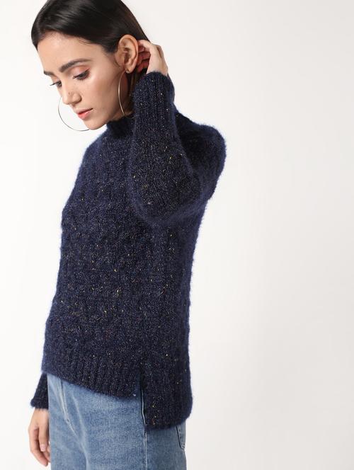 turtle neck long sleeved wool blend pullover - 16675662 - Very Small Image - 1