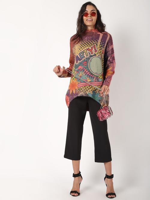 digital print crew neck wool pullover - 16675674 - Very Small Image - 1