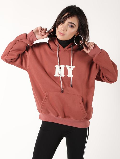 drop shoulder hooded fleece pullover - 16675714 - Very Small Image - 1