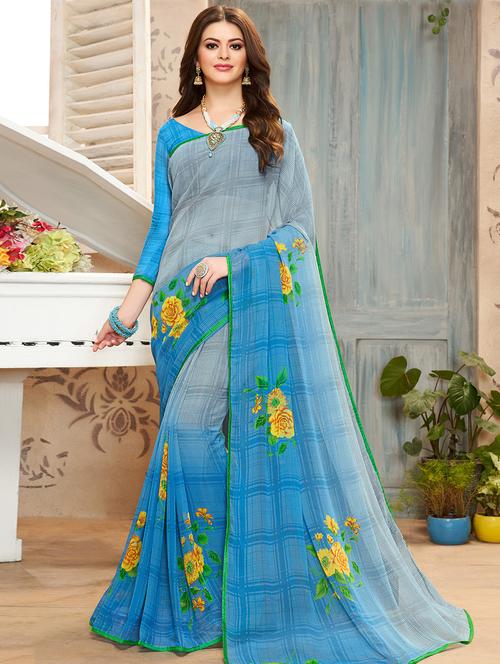 digital printed saree with blouse - 16675761 - Very Small Image - 1