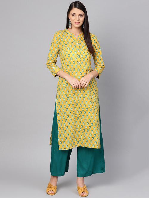 floral printed straight kurta - 16675882 - Very Small Image - 1