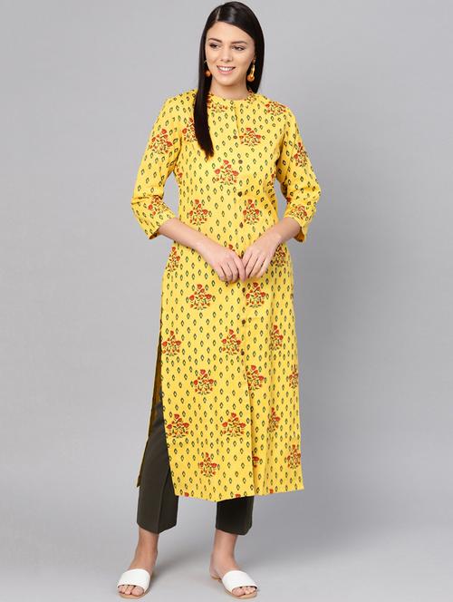 floral printed straight kurta - 16675891 - Very Small Image - 1