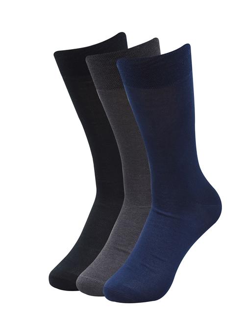 men set of 3 solid above ankle length socks - 16676005 - Very Small Image - 1